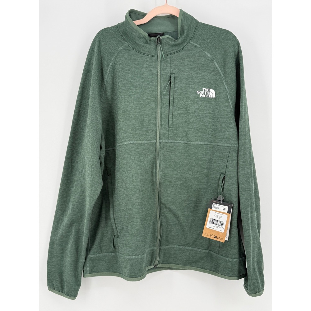 The North Face Mens Jacket Canyonlands Full Zip Fleece Duck Green Heather XL NWT